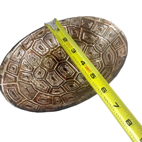Handmade Turkish Akcam Turtle (Tortoise) Shell Design Glass Bowl Gold 6.5" - Picture 7 of 7